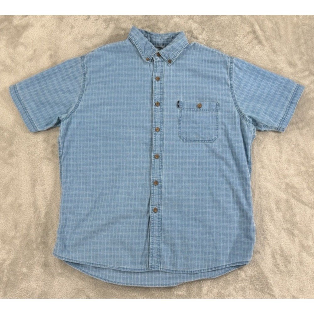 GH Bass & Co Shirt Mens L Explorer Fishing Hiking Outdoors Textured Blue